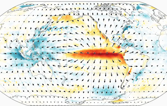 Total Atmospheric Energy Flux Anomaly  and its divergence at the peak of the 1997/98 El Nino 